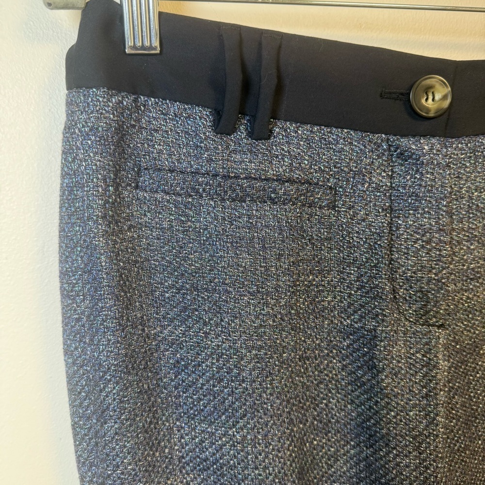 Anthropologie Elevenses The Brighton Trouser Pants in Blue Tweed Size 6 NWT - Picture 2 of 10